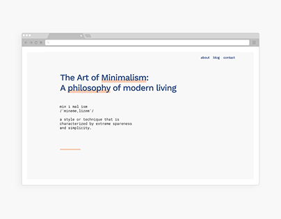A Minimalist Blog | Web, Mobile