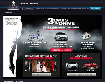 3 Days to Kill - Facebook contest for Peugeot