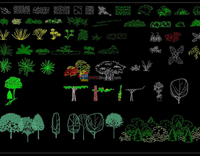 7. Trees in elevation AutoCAD blocks free download