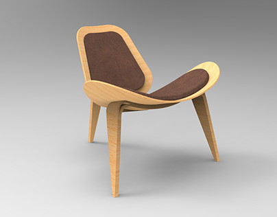 3D Wood Chair Design and Render