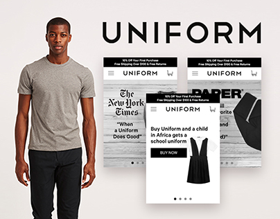 Web and mobile design for "Uniform"