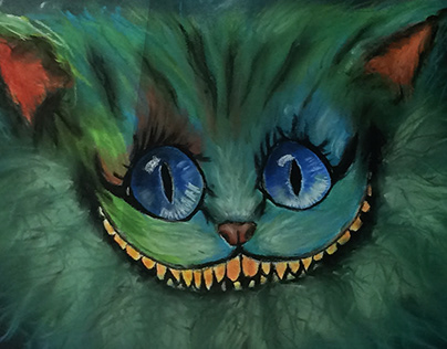 Cheshire Cat Pastel Drawing