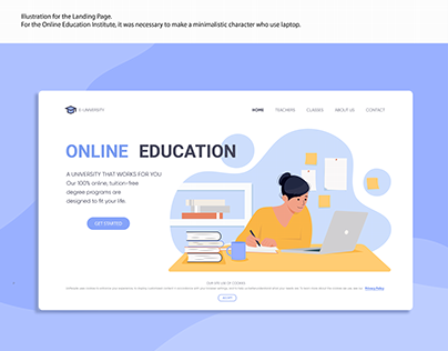 Online Education. Illustration for the Landing Page