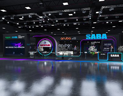 saba exhibition- stand- 3d booth- event ict 2023
