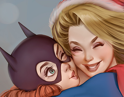 Batgirl and Supergirl Sexy Xmas