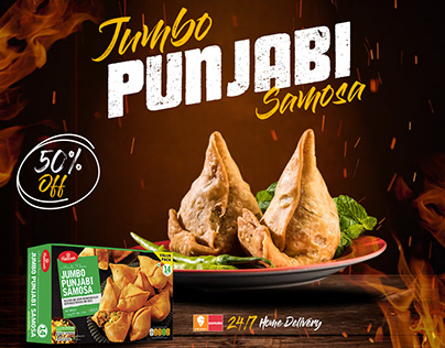 Haldiram Junk Food Banner Mockup Design