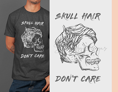 Skull Hair Don't Care T-Shirt Hoodie Design