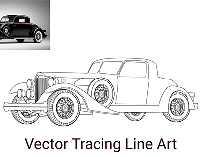 Car Vector Tracing Line art