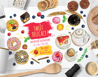Sweet Delicacy Watercolor Illustrations