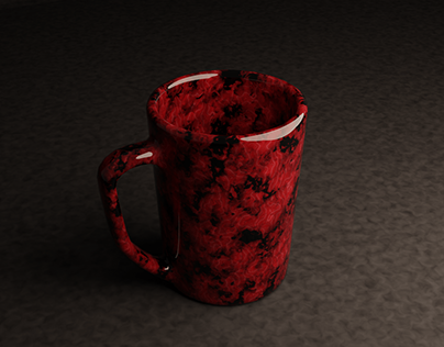 Red marble and Unglazed ceramic shaded Mug