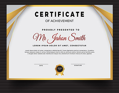 Modern new certificate