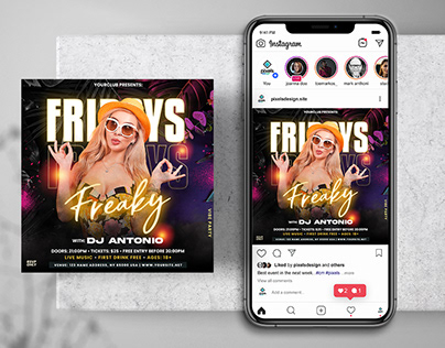 Freaky Fridays Party Instagram PSD Templates