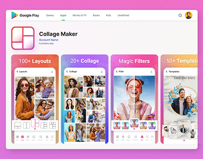Photo Collage Maker App Screenshot Design