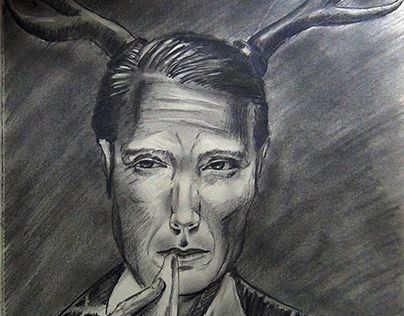 The image Hannibal.Paper, pencil( 300x300mm.)