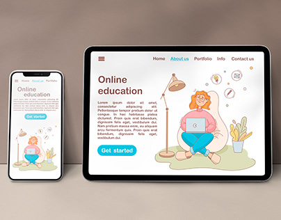 Illustration for Online learning landing page