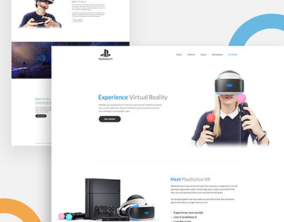 Playstation VR Landing Page Concept