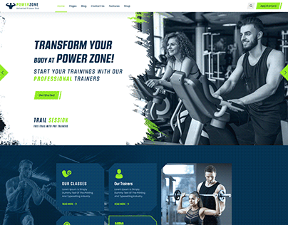 PowerZone - Fitness, Workout & Gym Figma Template