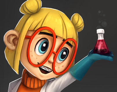 Chemist girl character