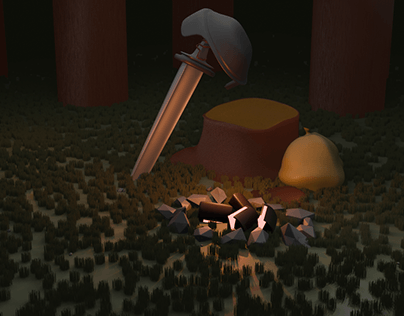 just a bonfire of a swordsman