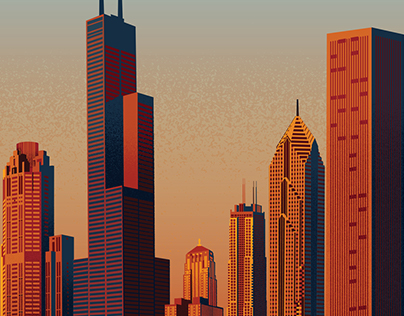 Chicago Skyline Illustration Wallpaper