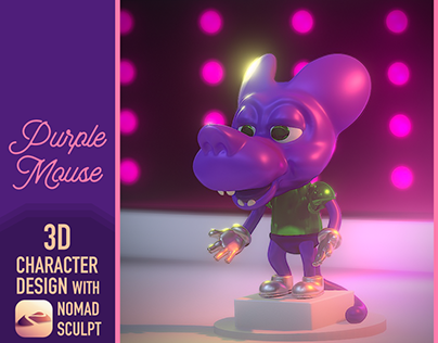 Project thumbnail - Purple Mouse - 3D Character Design