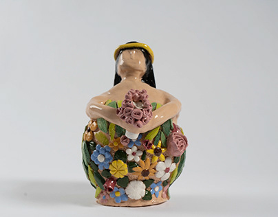 Flower girl tea pot
