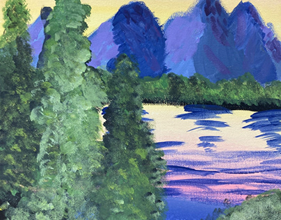 moutain lake painting