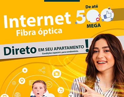 Cartaz A3 Nova Telecom internet de fibra óptica e Monta