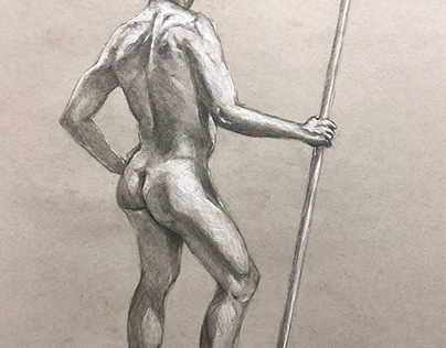 Figure Drawings on Toned Paper