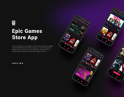 Epic games store concept design mobile ios app. (UI/UX)