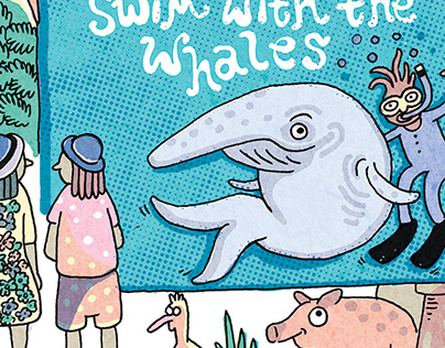 Editorial illustration about swimming with the whales