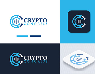 Crypto Congress, Technology And App icon Logo design