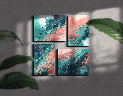 A breath of summer! Abstract calligraphy canvases.
