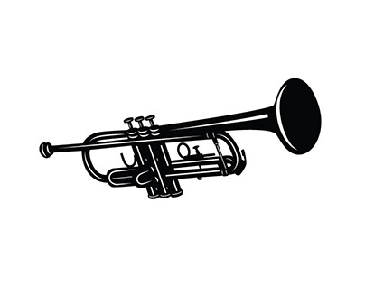 Trumpet vector image silhouette