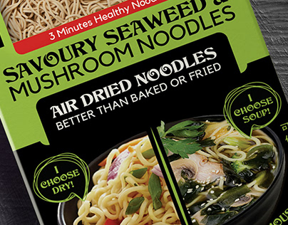 Lean&Ladles mushroom noodles package design