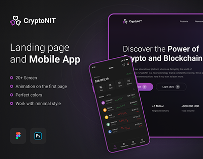CryptoNIT | Landing page & Mobile App