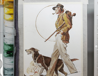 Master Study - Norman Rockwell ( gouache painting)