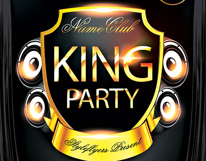 King Party PSD Flyer Template