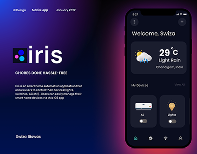 Smart Home App- iris | UI Design