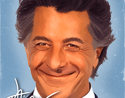 Dustin Hoffman - Signed fan art portrait