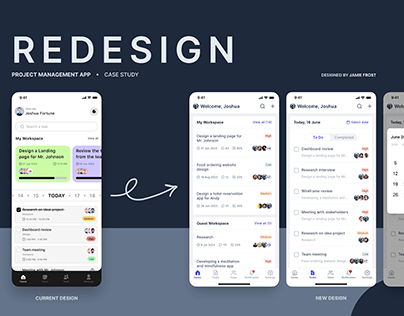 Redesign Case study - Project management Home Screen