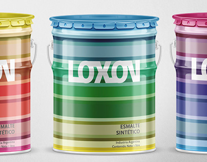Diseño de packaging para linea de pinturas Loxon.
