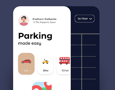 Find Parking UI Design by Pratham Pathania