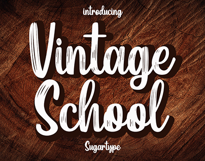 Vintage School Brush Script Authentic Font