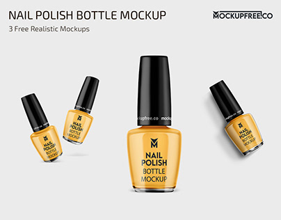 Free Nail Polish Bottle Mockup PSD