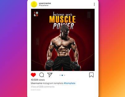 Fitness Social media post design for instagram