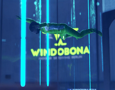3D animation indoor skydiving social media ad