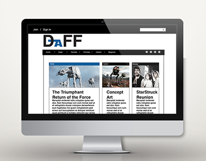 Daff Magazine Website Mockup