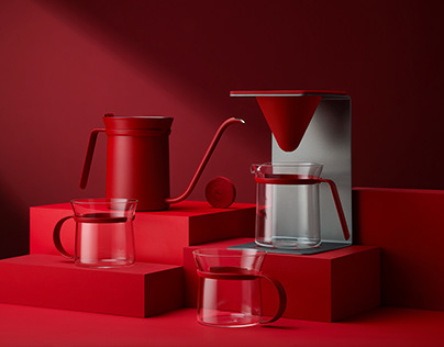 X&Y Pour-over coffee set （Red）