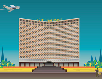 Hotel Uzbekistan with screaming Mig Jet above